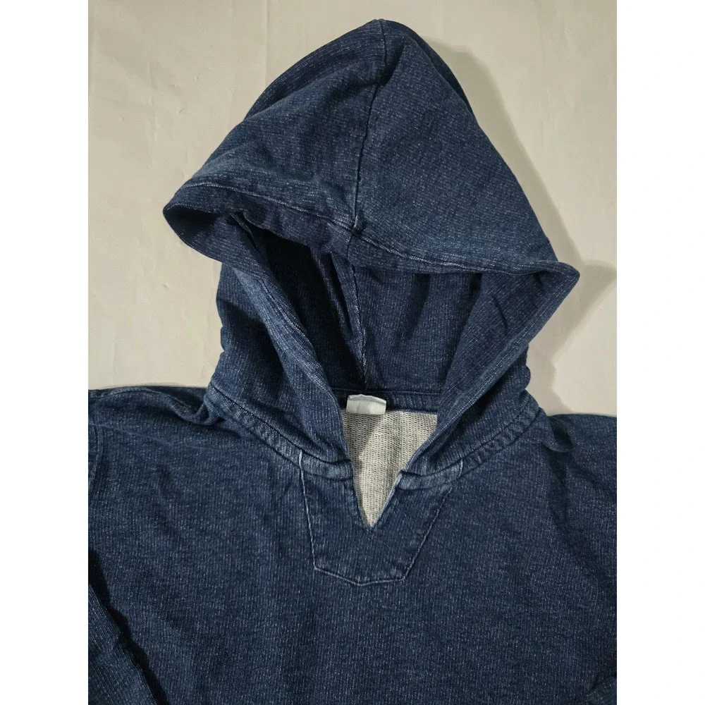 Baby Gap Toddler Boys Blue Denim Wash French Terry Hooded Pullover Sweater 4T